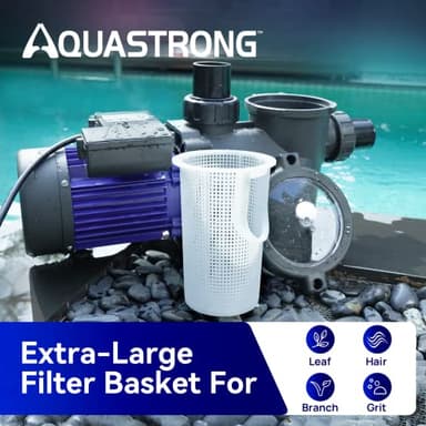 AQUASTRONG In/Above Ground Pool Pump, High Flow (with Timer, 2HP, 8917 GPH, 220V) - Image 6