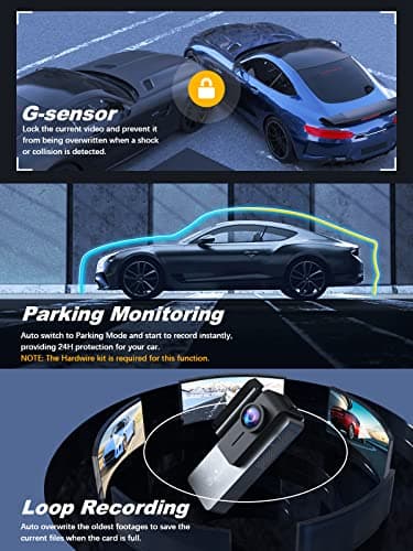ARIFAYZ Dash Cam Front and Rear 4K+1080P, Free 64GB Card, Built-in WiFi, Dash Camera for Cars, Car Camera, Dual Dashcams for Cars with Night Vision, 24 Hours Parking Monitor, Loop Recording - Image 6