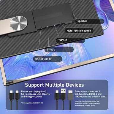 Maxfree Laptop Screen Extender, 15.6" [FHD 1080P IPS] Triple Portable Monitor, 2 Detachable Screens for Multi-Display Modes Laptop Monitor Extender Compatible with 13"-17" Laptops (Mac, Wins, Android) - Image 6