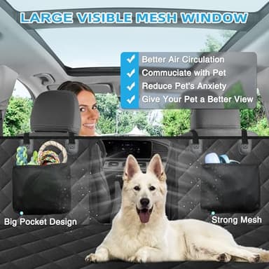 Kytely Back Seat Extender for Dogs,Hard Bottom Dog Car Seat Cover for Back Seat Support 400lb, Waterproof Dog Car Hammock Travel Bed for Car SUV Truck - Image 6