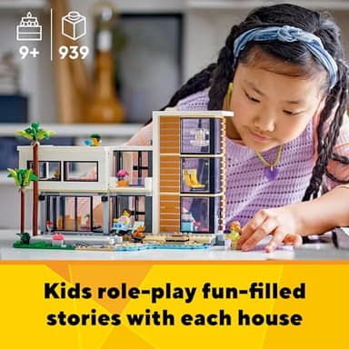 LEGO Creator 3 in 1 Modern Toy House - Kids Toy Building Set with 3 Building Options for Boys & Girls, Ages 9+ - with 2 Minifigures for Pretend Play - Gift Idea for Birthday - 31153 - Image 3