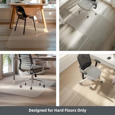 2 Pack Office Chair Mat for Hardwood Floors, 60"x48" Desk Chair Mat for Rolling Chair on Hard Floor, Heavy Duty Floor Protector for Home or Office, Easy Clean and Glide Without Curing - Image 2