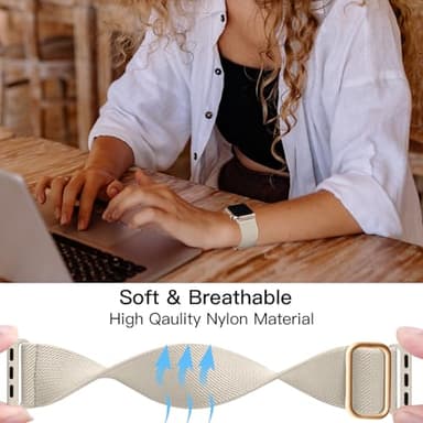 Lerobo Compatible with Apple Watch Band Series 11 10 46mm SE 44mm Ultra 3 2 1 49mm 42/45mm for Men Women Stretchy Nylon Solo Loop Elastic Sport Strap for iWatch Band Series 9 8 7 6 5 4 3 2 1 SE3 SE2 - Image 4