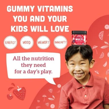 Llama Naturals Kids Multivitamin Gummies, Vegan, Organic with Vitamin D, C & K, Toddler Real Fruit Gummy Vitamins, Chewable Supplement, Whole Food Multivitamin, No Added Sugar Cane, Strawberry, 90 Ct - Image 4