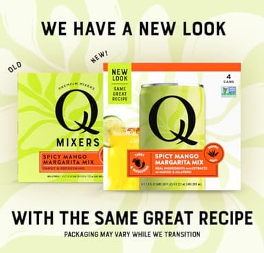 Q SPICY MANGO MARGARITA MIX with Real Key Limes, Mangos & Organic Agave - Ideal for Cocktails & Mocktails - Real Ingredients, Perfectly Balanced - 90 Calories per Serving - 7.5 Fl Oz Cans (Pack of 24) - Image 3