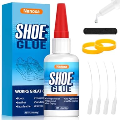 Shoe Glue 35g, Heavy Duty Shoe Glue Sole Repair Kit, Waterproof & Fast Drying Shoe Repair Adhesive for Sole, Sneaker, Leather, Boot, Heel, Sandal, Handbags and More - Image 1