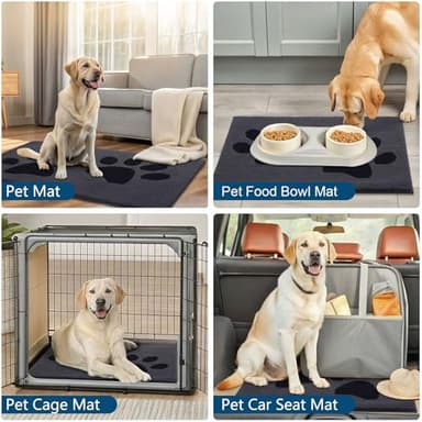 Buganda Dog Door Mat for Muddy Paws, Absorbent Dirt Trapper Washable Indoor Doormats, Non Slip Low-Profile Mud Mat for Dogs, Front Entrance Doormat for Inside Floor (30x20 Inches, Black) - Image 9