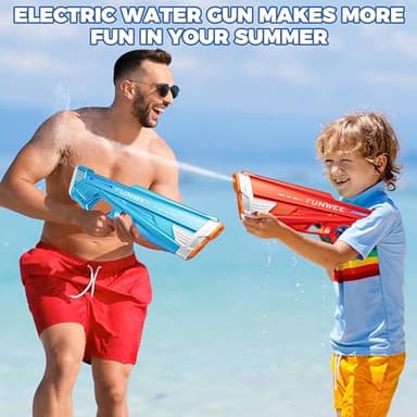 Funwee 2 Pack Electric Water Guns for Adults Kids, Powerful Automatic Squirt Gun, High Powered Shooting 100+ Blasts, Strongest Auto Water Blaster, Long Range, Pool Water Toy Outdoor Game - Image 6
