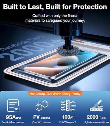 TORRAS 2 Pack IPX8 Waterproof Phone Pouch Floating, Underwater Screen Touchable, Waterproof Phone Case with Lanyard for iPhone 16 Pro Max 15 14 13 S25 Ultra S24, Cell Phone Dry Bag 7.0", Black & White - Image 7