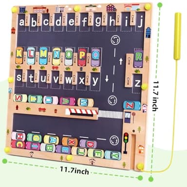 Scuwtocn Wooden Magnetic Alphabet Maze Letter Puzzle, Montessori Fine Motor Skills Toys for Boys Girls 3 4 5 Years Old, ABC Learning Toys for Kids Age 3+, Christmas, Birthday Present - Image 2