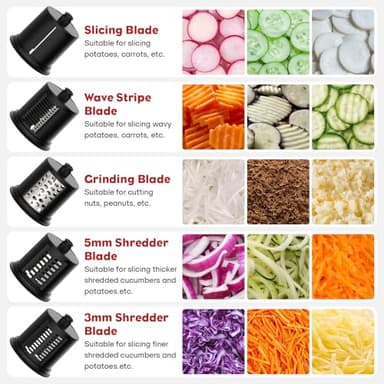 Slicer Shredder Attachment for Kitchen Aid Stand Mixer, Cheese Grater Attachment for Kitchen Aid Stand Mixer, Salad Maker Accessory, Food Processor with 5 Blades by FGREEBLE, High Volume, White - Image 2