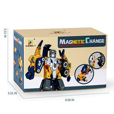 MIEBELY Toddler Robot Construction Vehicles Set – 5Pcs Transforming Robots for Kids - Magnetic Toys with Sturdy Connectors – Easy DIY Assembly Function – 5-in-1 Educational STEM Toys - Image 7
