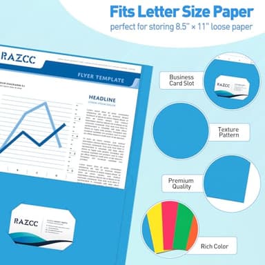 Two Pocket Folders, RAZCC 100 Pack File Folders with Pockets Fit Letter Size Paper, Thick Paper File Folder for School Office Business Home, Assorted 5 Colors - Image 4