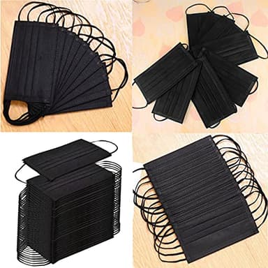 NNPCBT 500PCS 3 ply black disposable masks filter mask - Image 2
