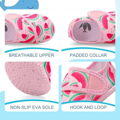Baby Girl Water Shoes Slip on Wearable Sole Quick Dry Skin Barefoot Walking Shoes Athletic Swim Beach Socks Blue Scales Little Kid 13 - Image 4