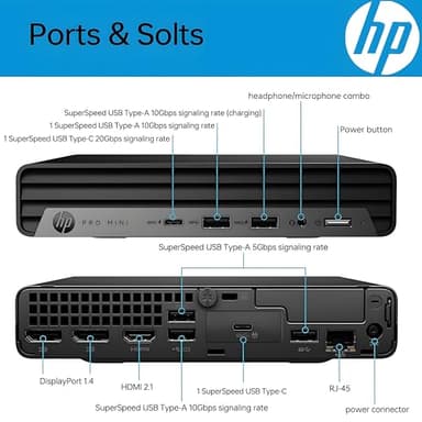 HP Pro Mini 400 G9 Mini PC Business Desktop Computer, 32GB DDR4 RAM, 1TB PCIe SSD, Intel 6-Core i5-12500T (Beat i7-11700T), WiFi 6, Bluetooth, 2 Type-C + 2 DisplayPort + HDMI, Windows 11 Pro, Wendbo - Image 4