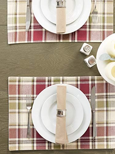 DII Fall & Thanksgiving Dining Table Décor Reusable Cotton Fabric, Placemat Set, 13x19, Rustic Homespun Plaid, 4 Piece - Image 7