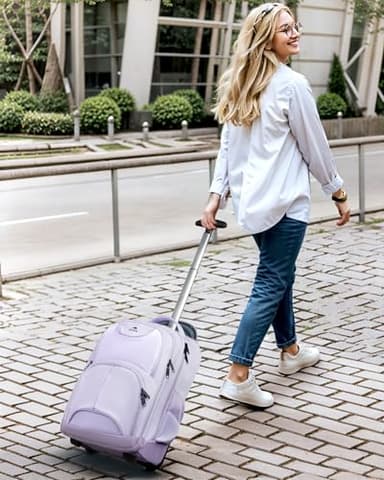 MATEIN Rolling Backpack for Women, 17 Inch Travel Laptop Backpacks with Wheels, Waterproof Large Roller Carry On Luggage Wheeled, Trolley Overnight Suitcase Business Computer Bag, Purple - Image 7