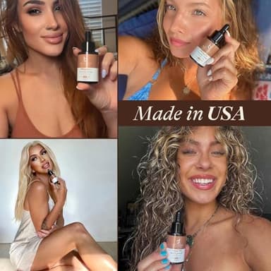 Self Tanning Drops for Face - USA Made with Organic & Natural Ingredients, Ultra Dark Face Tanning Drops to Add to Moisturizer, Self Tanner for Sunless Fake Tan & Natural Glow, Cruelty & Toxin Free - Image 7