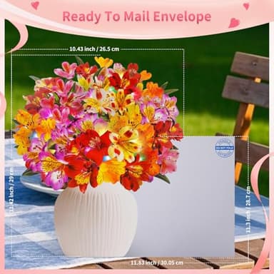 XTF2015 Birthday Cards with MUSIC & LIGHTS, 3D Pop Up Happy Birthday Cards, 12 Inch Life Sized Forever Flower Bouquet Greeting Card Gift for Women Mom Grandma - Image 7