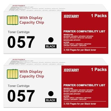 Jeostarky Compatible 057 Toner Cartridge with Display Capacity Chip Replacement for Canon 057 057H CRG-057 Works with Canon imageCLASS MF455dw MF445dw LBP226dw LBP227dw LBP228dw Printer(057 Black x2 ) - Image 1