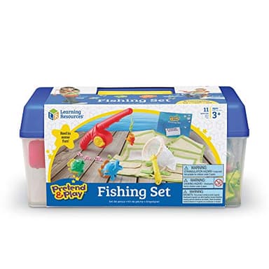 Learning Resources Pretend & Play Fishing Set - 11 Pieces, Ages 3+ Toddler Pretend Play Toys, Preschool Learning Toys, Fishing Pole for Kids, Fisherman Costume - Image 7
