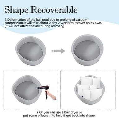 SHJADE Foam Ball Pit, 47.2"x 13.8" Large Ball Pits for Toddlers, Soft Round Kiddie Baby Playpen Ball Pool for Kids, Ideal Gift for Babies Indoor and Outdoor Game, Grey, (Balls not Included - Image 4