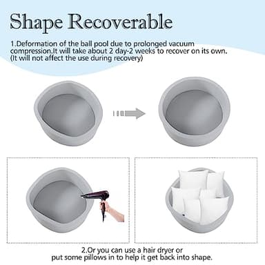 SHJADE Foam Ball Pit, 35.4"x 11.8" Ball Pits for Toddlers, Soft Round Kiddie Baby Playpen Ball Pool for Kids, Ideal Gift for Babies Indoor and Outdoor Game, Grey, (Balls not Included) - Image 4