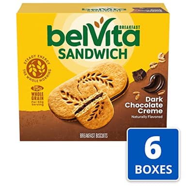 belVita Breakfast Bar Biscuit Sandwiches, Dark Chocolate Creme, 30 Total Packs, 6 Boxes (2 Biscuits Per Pack) - Image 4