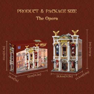 PANTASY Vintage European Grand Theater Building Set-Modular Model with Crystal Chandelier, Transparent Dome&Expandable Street Scenes Retro Collectible Theater Architecture for Adults &Home Décor Gift - Image 7