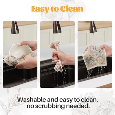 JOYMOOP 12 Pack Decorate Cleaning Cloth (Quiet Luxury of Decorative Series), Reusable Absorbent Dish Towels, Non-Scratch Washable Rags for Cookware, Kitchen and Household Cleaning - 6.7×7.9 inch - Image 5