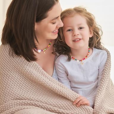 Ursteel Initial Necklaces for Women - Beaded Initial Choker Necklace for Women Letter E Choker Heart Jewelry Personalized Gifts - Image 5