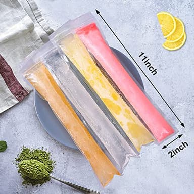 FEBSNOW 200 PCS Pop Bags - Pop Mold Bags with Funnel for Yogurt, Ice Candy, Ice Cream Party Favors (11"x2") - Image 3