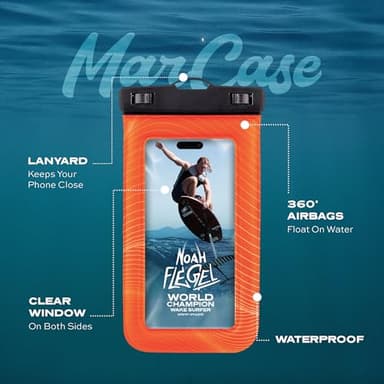 Statik MarCase Waterproof Phone Pouch - Floating Waterproof Bag, Light Reflective Stripes for Easy Phone Retrieval, Designed with WakeSurf World Champion Noah Flegel, Phones up to 7 inch (Black) - Image 3