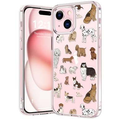 bicol Compatible with iPhone 15 Plus Case, Crystal Acrylic Clear with Fashionable Pattern Designs for Girls Women, Slim Fit Shockproof Protective Phone Cover 6.7 inch,Tropical Leaves - Image 1