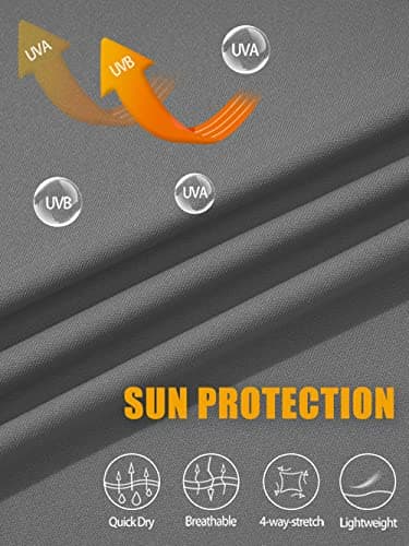 Fishing Shirts for Men - Sun Shirts with Long Sleeves, UV & Quick Dry Protection, Active Workout Shirts in Dark Grey - Image 6