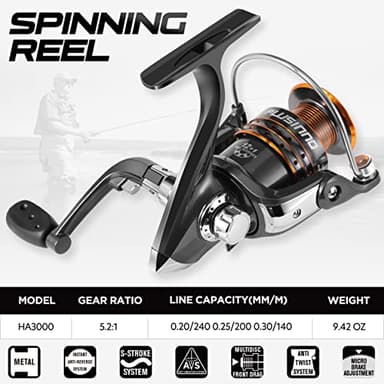 PLUSINNO Fishing Rod and Reel Combos, Toray 24-Ton Carbon Matrix Telescopic Fishing Rod, 12 +1 Shielded Bearings Stainless Steel BB Spinning Reel - Image 5