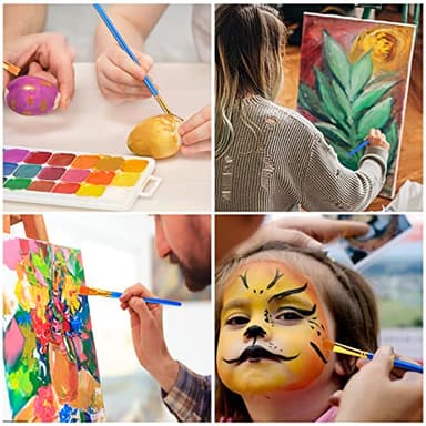 ESRICH Acrylic Paint Brushes Set,8Packs /80 Pcs Nylon Paintbrushes Head, Suitable for Acrylic Oil Watercolor Rock Body Face Nail Art Perfect Suit of Art Painting, Best Gift for Kids Adult Drawing - Image 7