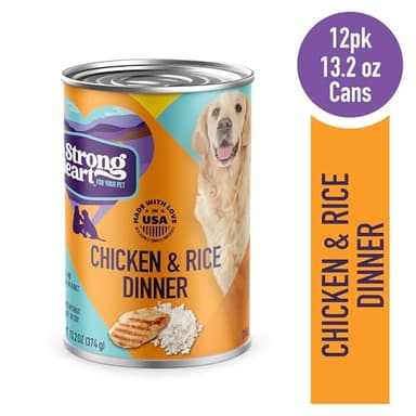 A Strong Heart Wet Dog Food, Chicken & Rice Dinner - 13.2 oz Cans (Pack of 12), Made in The USA with Real Chicken - Image 2