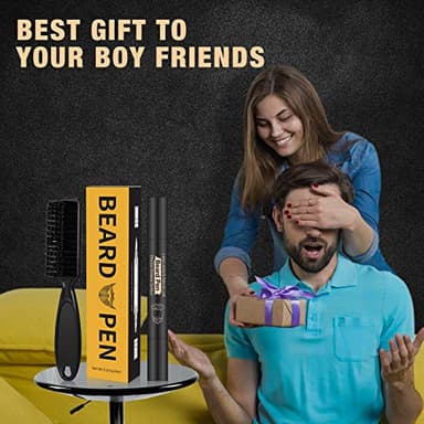 Beard Pencil Filler for man Water Proof Beard pen and beard brush Long Lasting Coverage Natural Finish, Male Mustache Repair Shape, Effective Enhance Facial Hair （BLACK） - Image 7