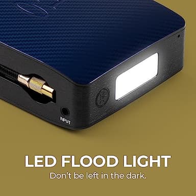 HALO Bolt Air 58830 Portable Car Battery Jump Starter | 100 PSI Air Compressor, 58.8Wh USB Power Bank, Emergency Floodlight & Charger, Jumps Cars SUVs & Trucks, Inflates Tires, TSA Approved — Blue - Image 8