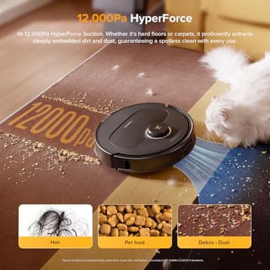 roborock Qrevo S5V Robot Vacuum and Mop, FlexiArm Edge Mopping, 12,000Pa Suction, Dual Zero-Tangle System, Smart Obstacle Avoidance, 10mm Mop Lifting, Auto Mop Washing&Drying, Self-Emptying&Refilling - Image 2