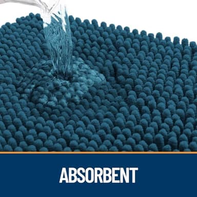 OLANLY Door Mat for Muddy Dog Paws 40x32, Absorbent Chenille Mud Doormat with Paw Print Design, Non-Slip Washable Doormat for Indoor Entryway, Quick-Dry Pet Bed Mats for Dirty Dogs, Atlantic Blue - Image 3