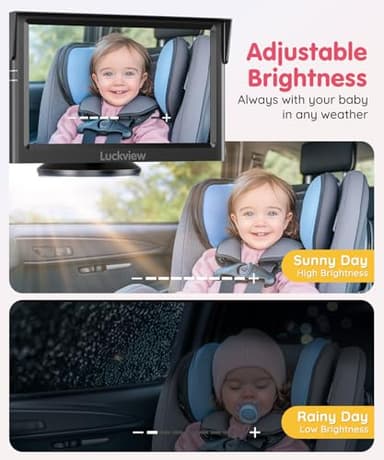 LUCKVIEW BM1 Baby Car Camera for Back Seat & Pet Monitoring, 5'' 1080P Monitor with IR Night Vision, 3X Zoom, Crystal Clear View, Easy 5-Min Wired Installation for Peace of Mind - Image 6