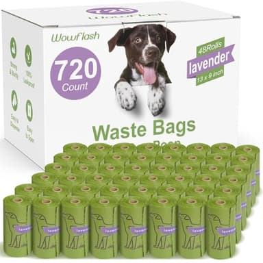 720 Count Lavender Scented 13” x 9”Dog Poop Bags Rolls, Leakproof Strong & Sturdy Waste Bags for Doggie Cat Pet - Image 1