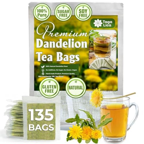 Tagalica, Premium 135 Dandelion Root Tea Bags, 100% Natural & Pure from Dandelion Root, Eco-Conscious Tea Bags, Herbal Tea. No Sugar, No Caffeine, No Gluten, Vegan - Image 1