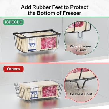 iSPECLE Freezer Organizer Bins - 8 Pack Small Stackable Deep Freezer Organizer Bins for 7 Cu.Ft Freezers Easy Get Bottom Foods without Digging, Chest Freezer Organizer Prevent Frozen Food Waste, Black - Image 7