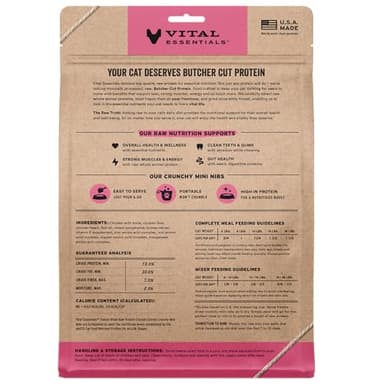 Vital Essentials Freeze-Dried Raw Chicken Meal or Mixer Cat Food Crunchy Nibs, 12 oz - Image 2