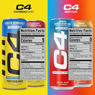 Cellucor C4 Performance & Smart Energy Drink Official Variety Pack | Zero Sugar Carbonated Preworkout Energy | 150+200mg Caffeine with Beta Alanine | 4 Flavors | 12 Fl Oz (12 Pack) - Image 3