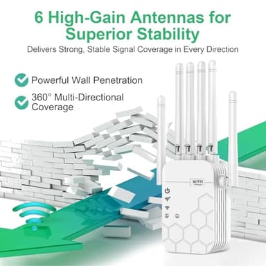 WiFi Extender Signal Booster for Home, AC1900Mbps Dual Band, Covers up to 12880 sq.ft & 105 Devices, New 6X Faster Wireless WiFi Repeater with Ethernet Port, WiFi Booster Compatible with All Routers - Image 3